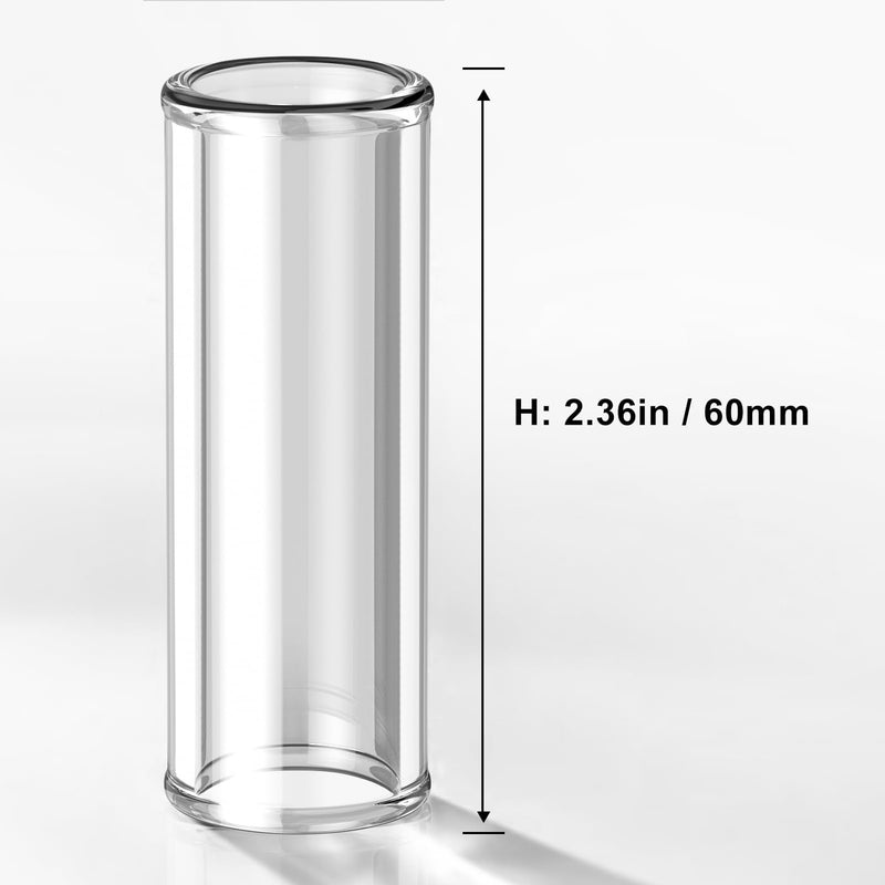 [AUSTRALIA] - Premium Glass Guitar Slide for Electric and Acoustic - Thick Knuckle Glass Finger Slide Guitar Heavy Glass Guitar Slides Ring Size 9 Length 2.36 inch ring size 9 - length 2.36 inch clear 
