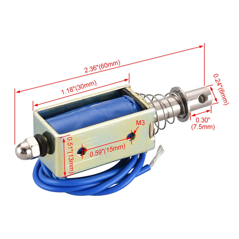 [AUSTRALIA] - Electric Solenoid Electromagnet, Electric Magnets, HS-0530B Push Pull Type 24VDC 10mm Stroke 5N Force 