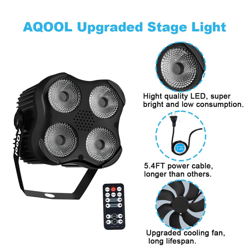 [AUSTRALIA] - Stage Par Lights, AQOOL RGBW LED Par Can Light,Super Bright DJ Wash Light with Remote & DMX Control,Sound Activated Uplights for Event Wedding Birthday Church Christmas Party Dance Show 