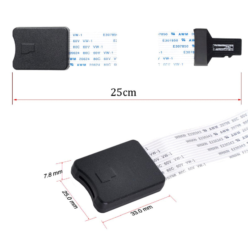 [AUSTRALIA] - NFHK Micro-SD TF Memory Card Kit Male to TF Female Extension Soft Flat FPC Cable Extender 25cm 