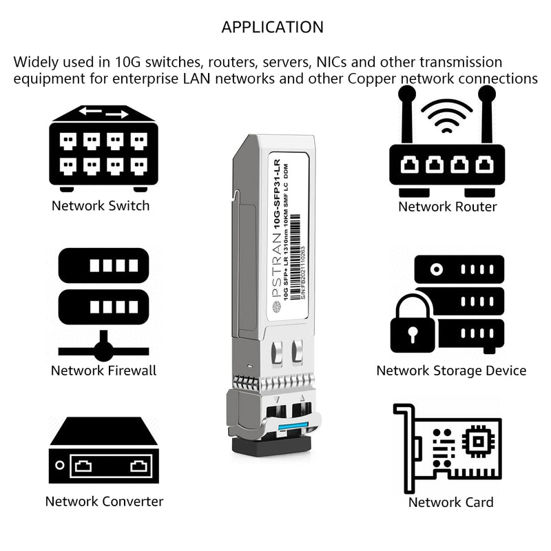 10GBASE-LR SFP+ Optical Transceiver Module Compatible with Juniper QFX-SFP-10GE-LR EX-SFP-10GE-LR SRX-SFP-10GE-LR 10G SFP+ LR 1310nm 10km DDM Duplex LC SMF 10GBASE-LR: 10km for Juniper 1