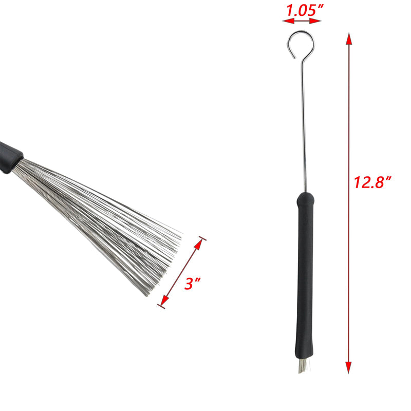 1 Pair Drum Brushes Retractable Drum Brushes Wire Brushes Drum Sticks with Comfortable Rubber Handles Drum Sticks Brush for Drummers,Music Lovers