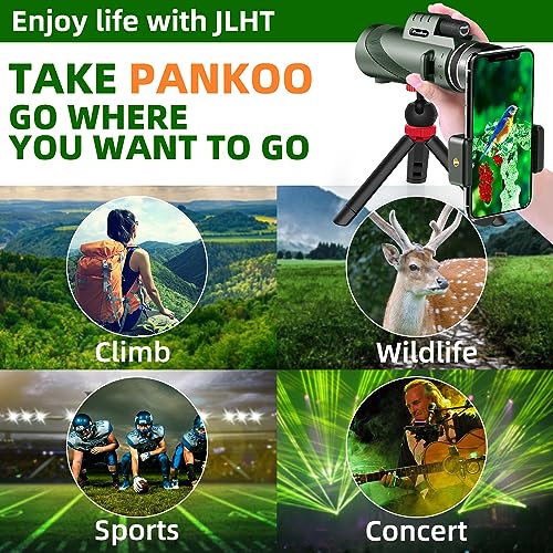 40x60 High Powered Monocular Telescope for Adults with Smartphone & Tripod Amry Green