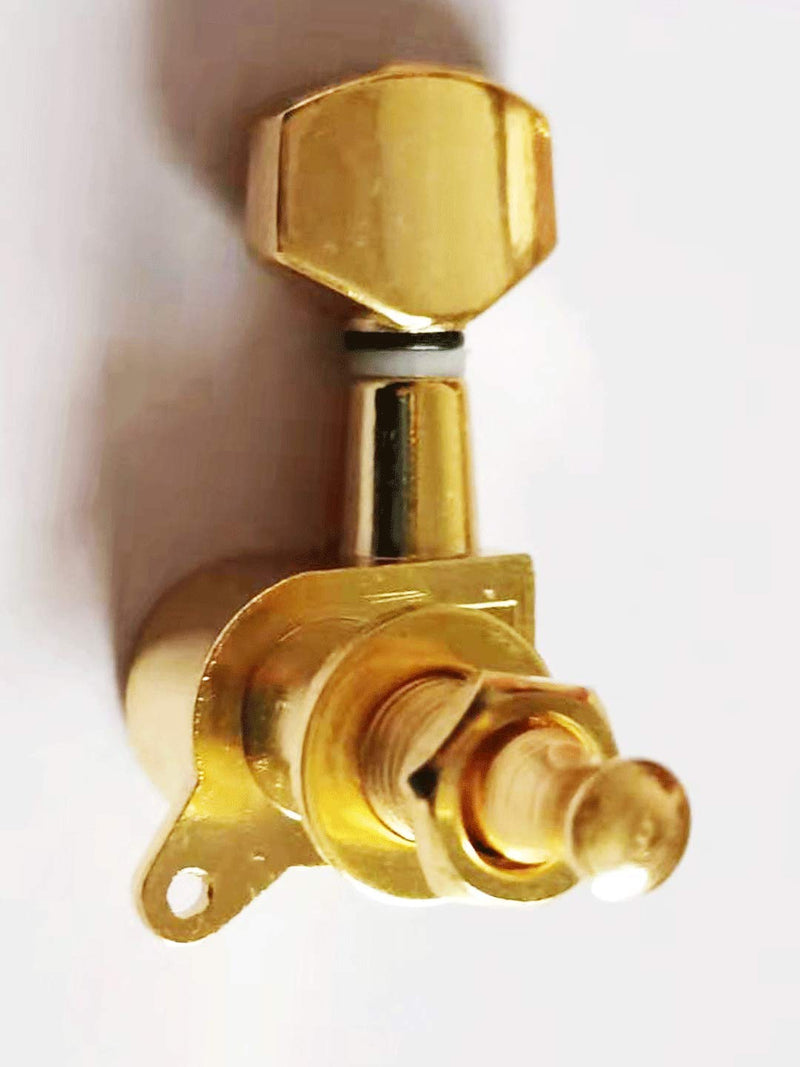[AUSTRALIA] - Pro 6 inline Guitar Tuners String Tuning Pegs Machines Heads Set for Fender Stratocaster Telecaster Electric Guitar Parts,Gold. HY-QTN01-S6GD 