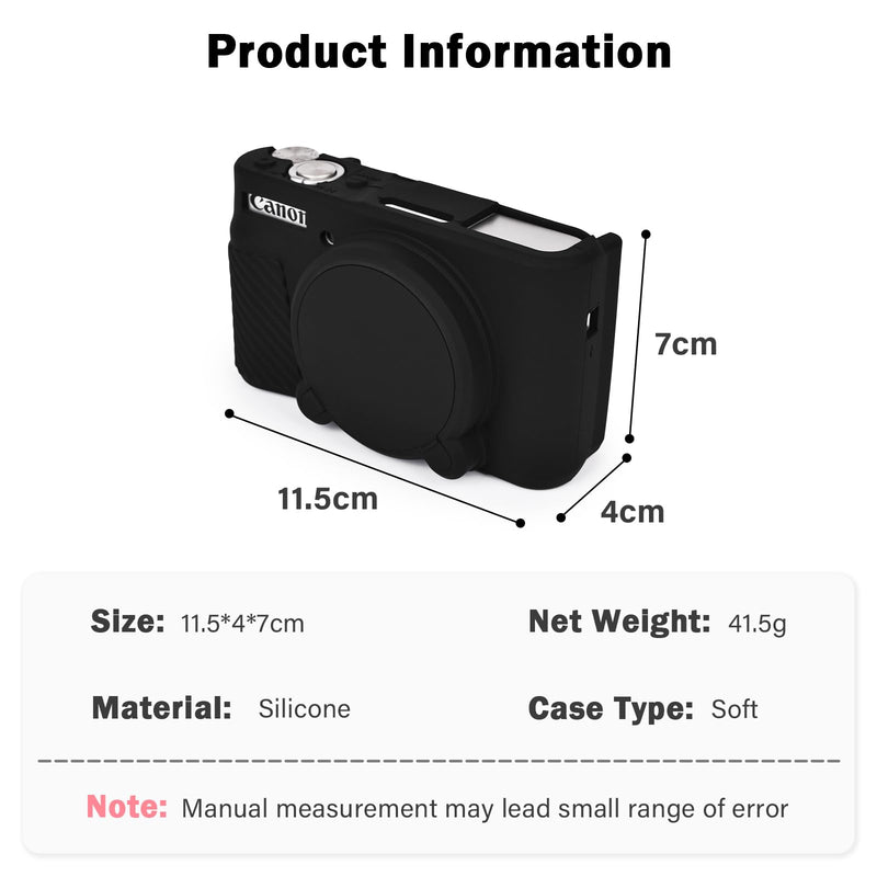 [AUSTRALIA] - MUZIRI KINOKOO SX730 SX740 Camera Case, Soft Silicone Case for Canon PowerShot SX740/SX730 HS Camera - Anti-Scratch Slim Fit Lightweight Protective Case - Black 