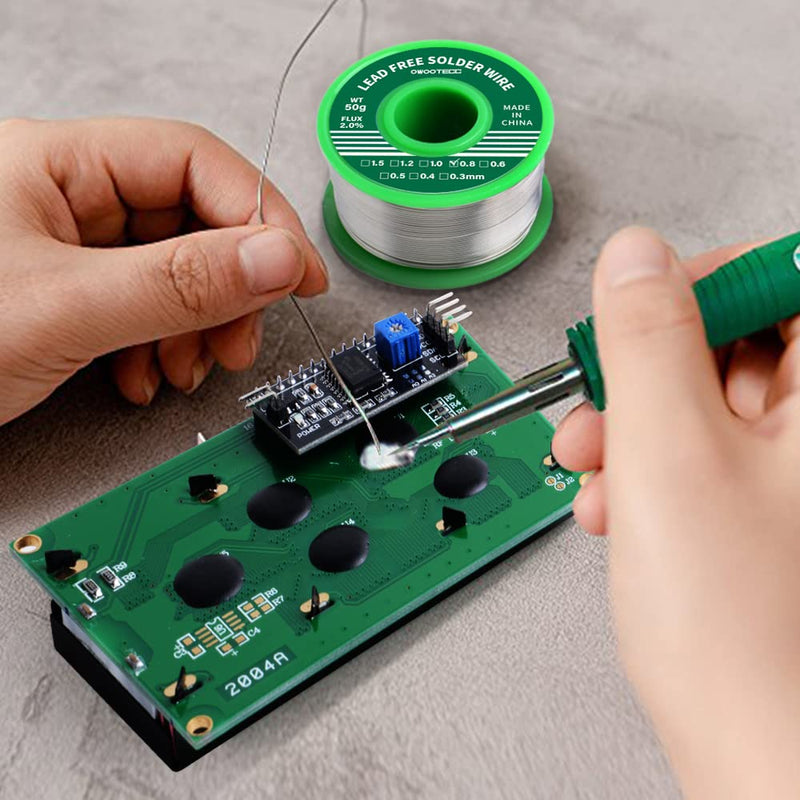 Owootecc Solder, Lead-Free Soldering Wire with Rosin Core for Electric Soldering and DIY (Sn99.3 Cu0.7/0.8 mm, 50 g) Sn99,3 Cu0,7/0,8mm,50g