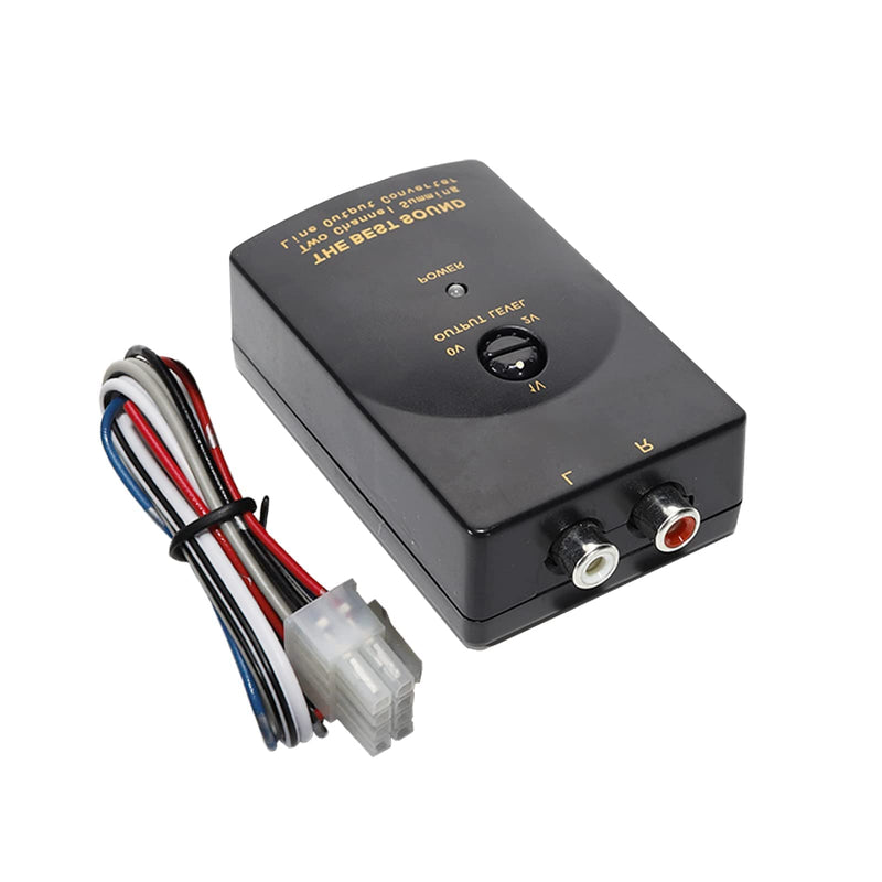 Car Audio Speaker Wire to RCA Line Output Converter, 2-Channel High to Low RCA Converter for Adding Amplifier Subwoofer to Stock Stereo