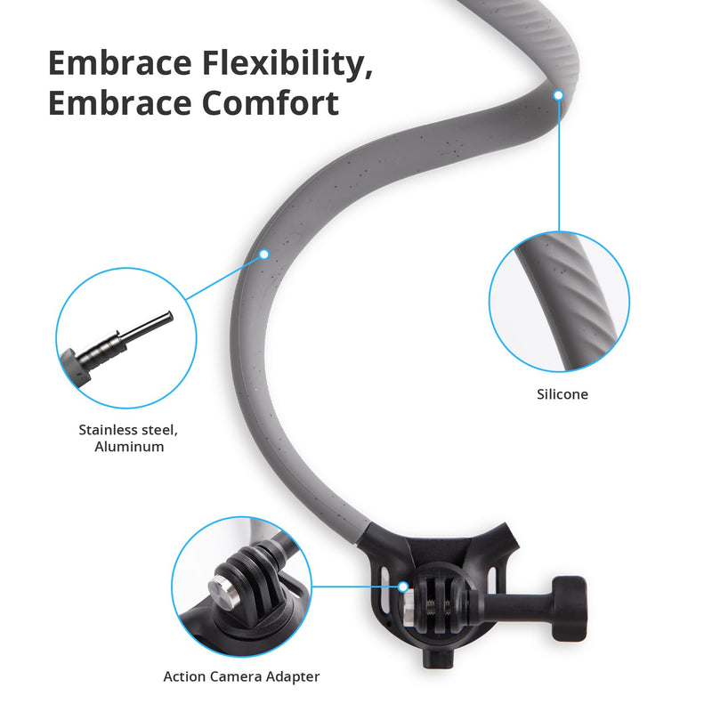 PGYTECH CapLock POV Action Camera Neck Mount, Quick Release & Adjustable Chest Strap, Hand Free Video Vlog Necklace Lanyard Holder for DJI OSMO Action 6/5 Pro/Pocket 3/Xtra Muse, Gopro 13/12, Insta360