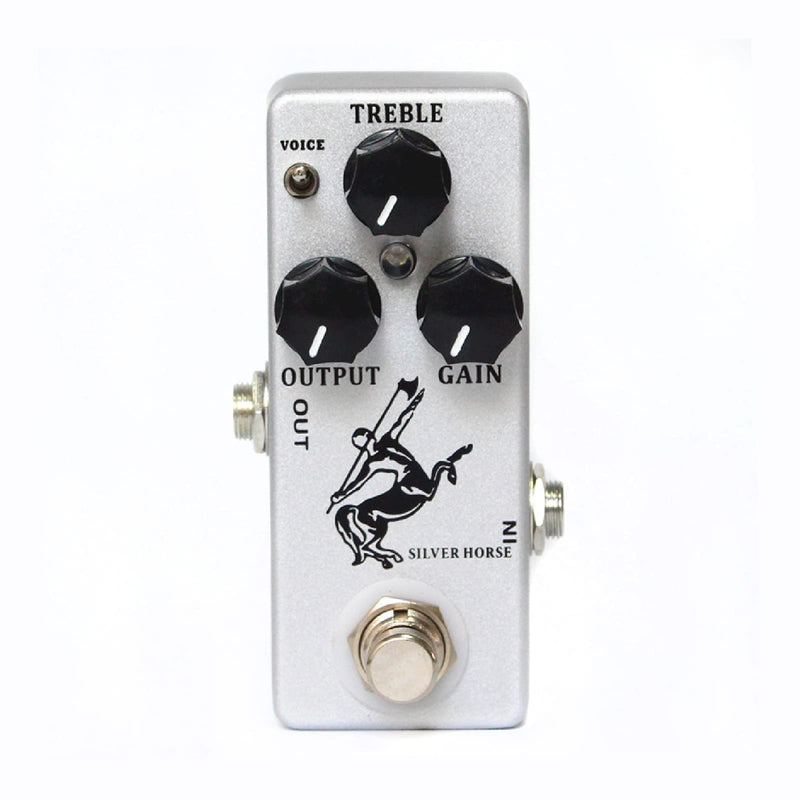 Overdrive Function Guitar Effect Pedal with True Bypass for Electric Guitar (Silver Horse) Silver Horse