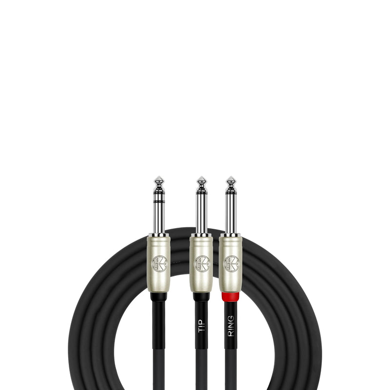 Kirlin Cable Y-336PR-03 - 3-Feet - 1/4-Inch Stereo Plug to Dual 1/4-Inch Mono Plug Y-Cable 3 feet