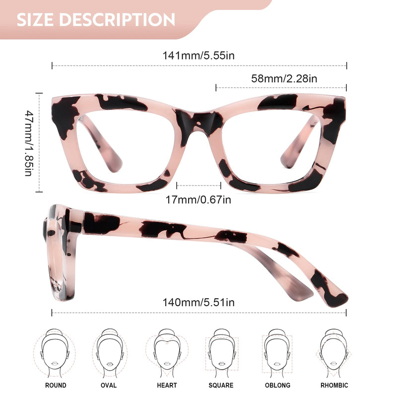 Reading Glasses for Women Blue Light Blocking Glasses Filter UV Square Readers Glasses for Men and Women 5 Pack Black+green+pink+blackpink+transparent 1.5 x