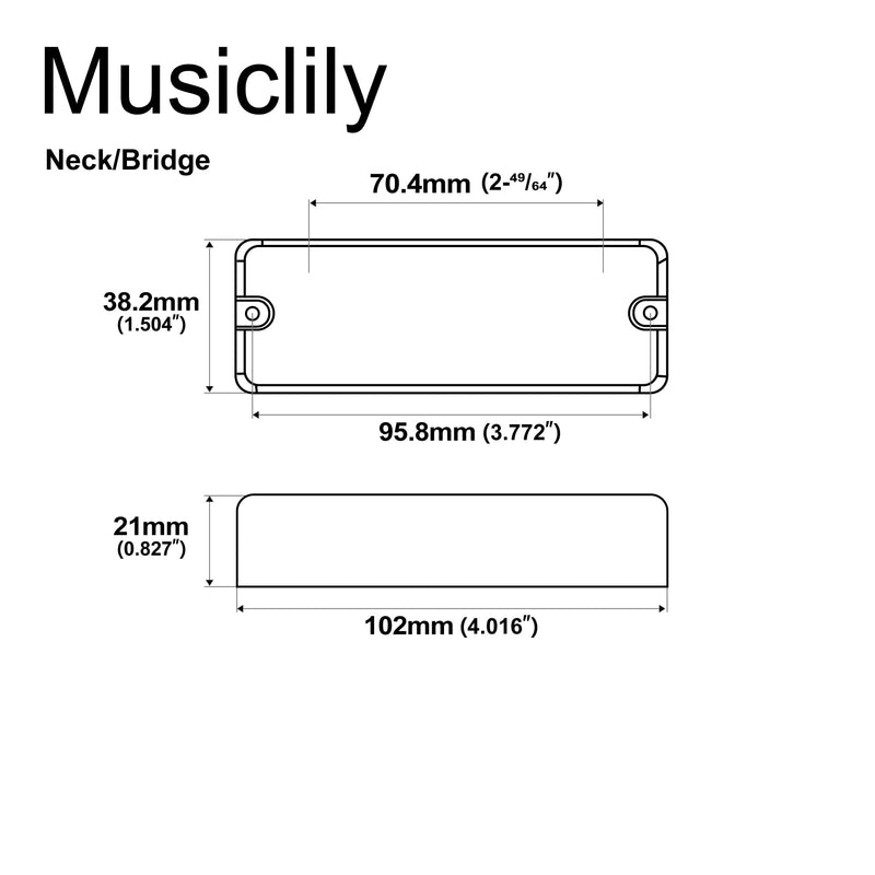 Artec MDC5 Ceramic Magnet Soapbar Style Bass Pickup Neck Bridge Pickups Set 14.4K for 5-String Bass, Black Black Set
