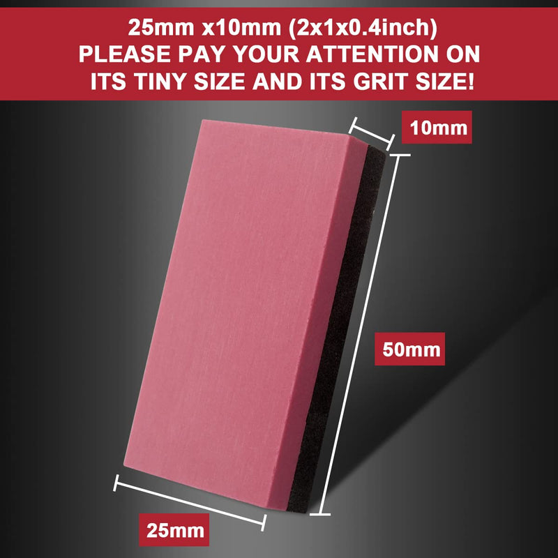 CBRIGHT Knife Sharpening Stone 1PC Whetstone 2 Sided 800#/3000# Combination Pocket-Sized Sharpening Stone, Fine Grinding Boron Carbide + Red Stone (1.97x0.98x0.39inch) 800#/3000#