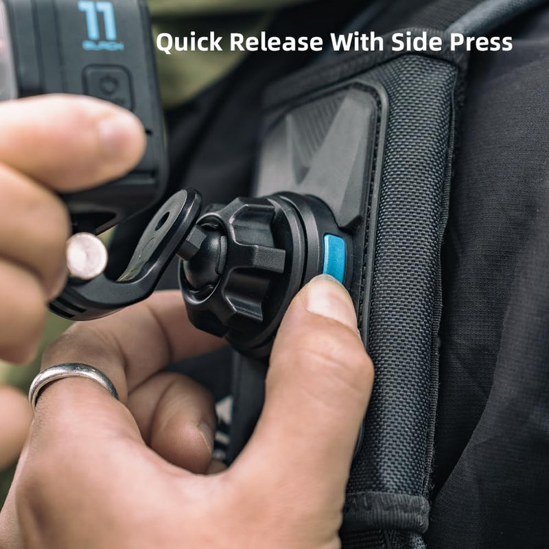 [AUSTRALIA] - SUREWO Magnetic Quick Release Backpack Shoulder Strap Mount Bag Belt Shoulder Strap Clip Holder Compatible with Gopro Hero 12/11/10/9/8/7/(2018)/6/5 Black,DJI Osmo Action 4/3 and More 