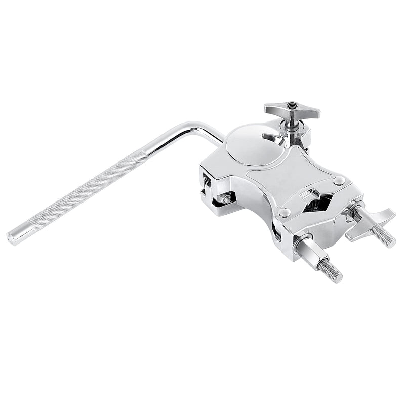 L-Rod Cowbells Clamp,Silver Drum Clamp Cowling Mounting Bracket Expansion Clamp, Adjustable Percussion Drum Set Cowbell Bracket for Toms, Cowbells, Clappers, etc.