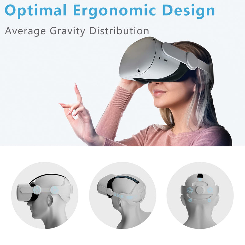 Saqico Head Strap & Face Pad & Face Cover Cushion Replacement for Oculus Quest 2