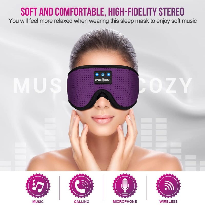 MUSICOZY Sleep Headphones Bluetooth Headband Breathable 3D Sleeping Headphones, Wireless Music Eye Mask Earbuds for Side Sleepers Women Office Air Travel Cool Tech Gadgets Unique Gifts, Pack of 2