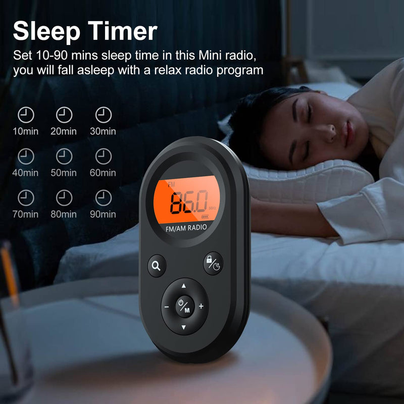 [AUSTRALIA] - AM FM Portable Radio,Personal Pocket Radio Rechargeable with Best Reception,Long Battery Life,Stereo Earphone,Small Digital Transistor Radios for Hiking,Walking,Jogging 