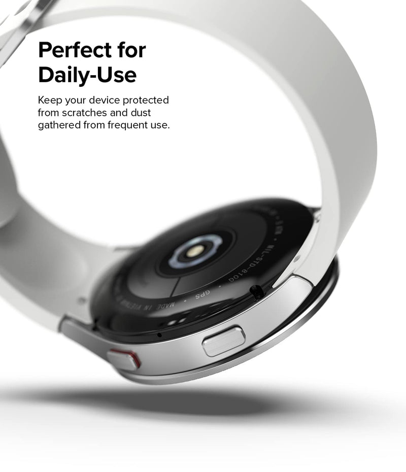 Ringke for Samsung Galaxy Watch 5/4 Case 40mm [Bezel Styling 40-42] | Silver, Premium Stylish Stainless Steel Frame, Luxurious Formal Design, Open Screen Lightweight Cover Silver (40-42)