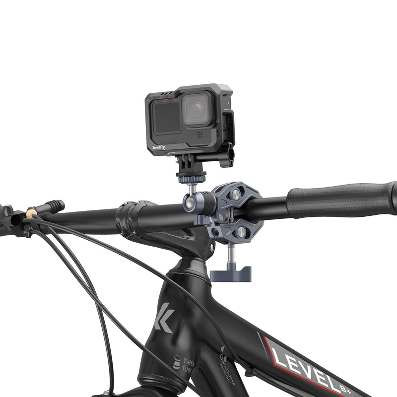 [AUSTRALIA] - SMALLRIG Camera Mount Clamp, Gopro Motorcycle and Bike Handlebar Mount Kit, Super Clamp for DSLR, Action Camera, Gopro, Insta360, LED Light, Monitor, Max Load 3.5KG 