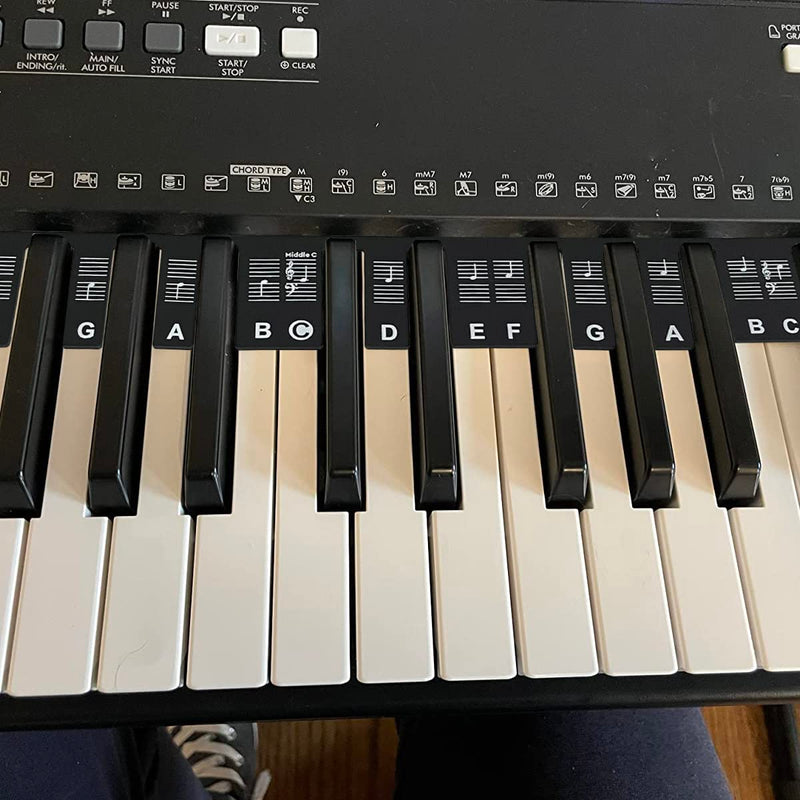 Piano Keyboard Note Labels Piano Notes Guide for Beginner，Removable Silicone Piano Keyboard Stickers，88-Key Full Size Keyboard Stickers for Beginners Kids Learning and practice
