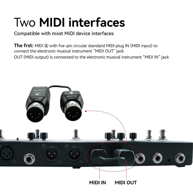 [AUSTRALIA] - Wireless MIDI Interface, USB Bluetooth Option for MIDI Controller Mac, iOS, Windows, MIDI Transmission System Ultra Low Latency, 5-PIN DIN Interface Wireless MIDI Synthesizer Keytar Digital Piano 
