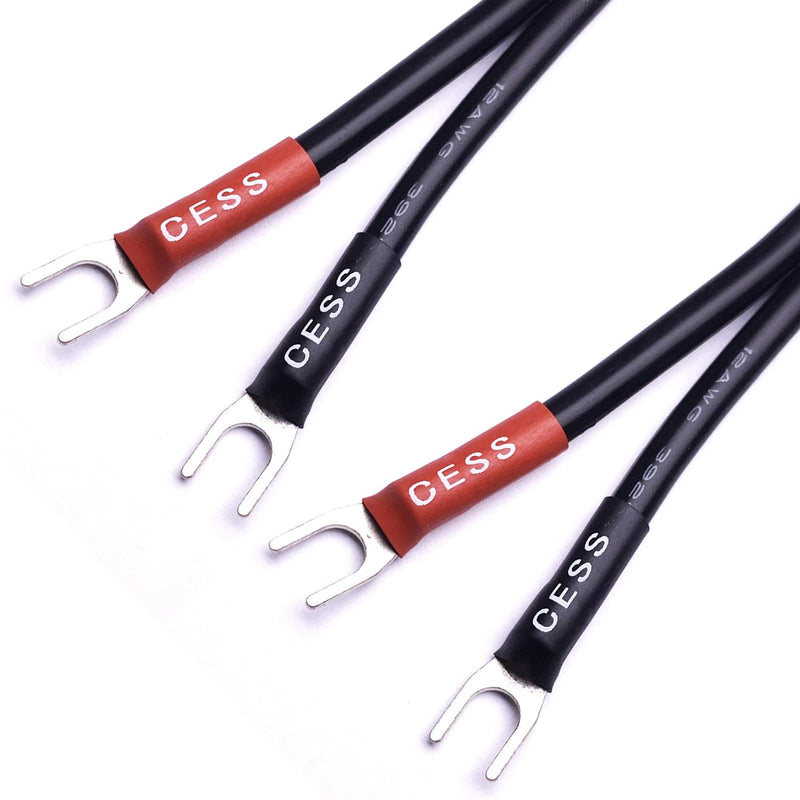 CNCESS CESS-002S Barrier Spade Fork to 1/4 Inch TS Speaker Cable Adapter (Small Spade) (Pack of 2) Small Spade (Pack of 2)