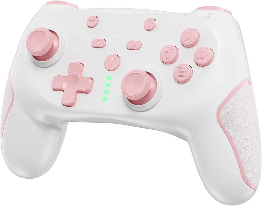 Matbip Switch pro controller, Wireless Pro Controller for Switch/Switch Lite/Switch OLED, switch controller with 2 back buttons, 3-level TURBO adjustable (Pink) Pink