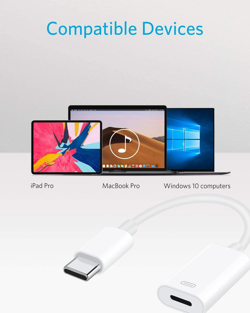 USB C to Lightning Headphone Audio Adapter for iPhone 16 15 Plus Pro Max with Charge Data,Type C Male to Female Lightning Earphone Converter Dongle for iPad Pro Air Mini MacBook