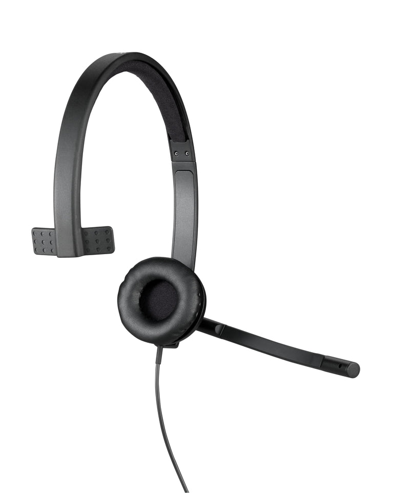 [AUSTRALIA] - Logitech H570e Wired Headset, Mono Headphones with Noise-Cancelling Microphone, USB, In-Line Controls with Mute Button, Indicator LED, PC/Mac/Laptop - Black USB-A UC 