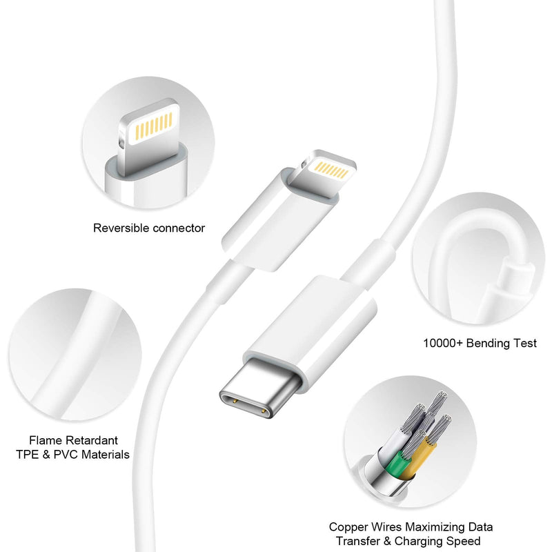 iPhone Charger Fast Charging USB C Charger Block 3-Pack 20W Fast Charger 6FT USB C Cable iPhone Charger Cord with iPhone14/14 Pro Max/13/13Pro/12/12 Pro/11,iPad