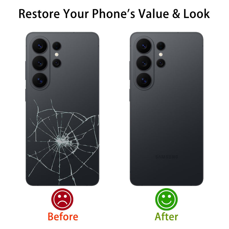 Rear Back Glass Replacement Compatible with Samsung Galaxy S26 Ultra 6.9-Inches with Repair Tool Kit (Black) Black