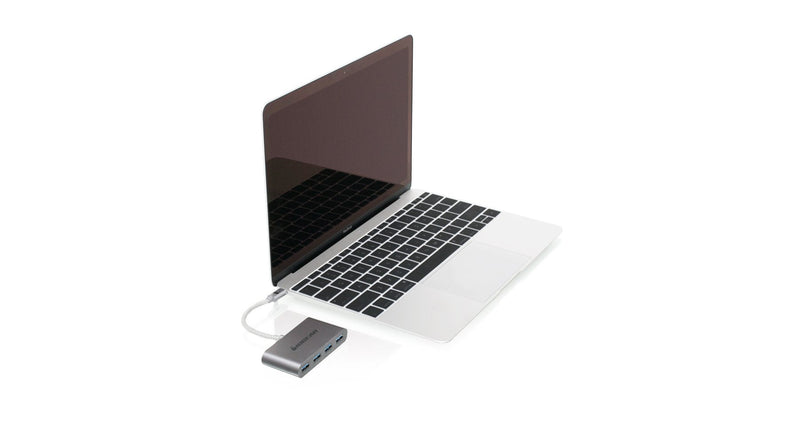 IOGEAR USB-C to USB 3.0 Hub - 1 USB-C In - 4 USB 3.0 Out - USB 3.0 Data Rate Of Up To 5Gbps - Backwards Compatible With USB 2.0 and USB 1.1 - MacBook - Tablet - Smartphone - GUH3C14 USB-A x 4 Bus power