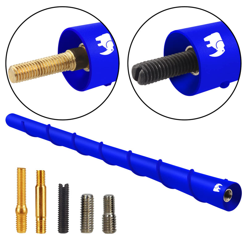 [AUSTRALIA] - ONE250 8" inch Spiral Flexible Copper Core Antenna, Compatible with Jeep Wrangler JK JKU JL JLU Rubicon Sahara Gladiator (JL) [JT] Renegade Cherokee - Designed for Optimized FM/AM Reception (Blue) 