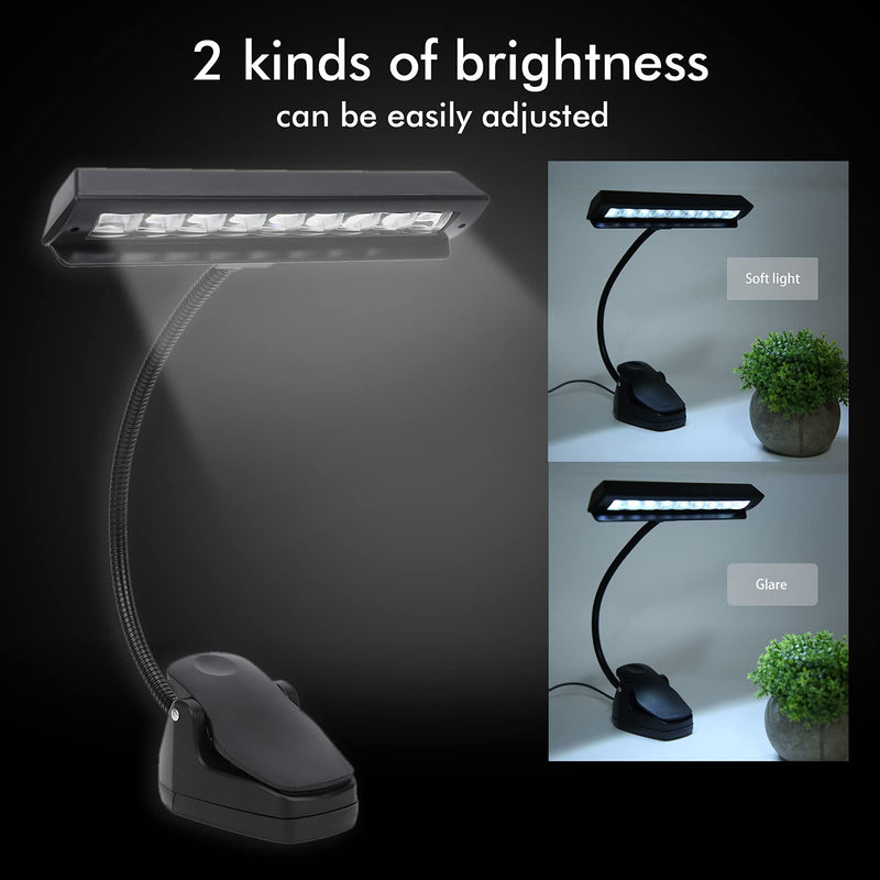 [AUSTRALIA] - Super Bright Music Stand Light, Eye Caring Clip on Piano Light, USB Rechargeable, Long Lasting up to 1000 Hrs, for The Piano, Sheet Music, Guitar 