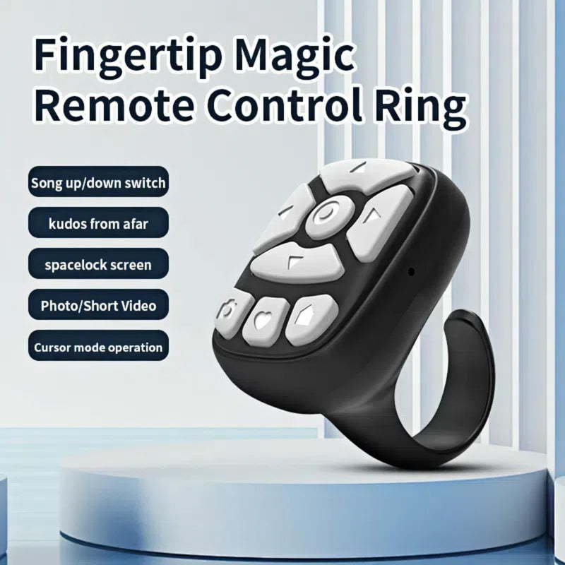 TikTok Scrolling Ring,fingertip Wireless Bluetooth Remote Control,Wireless Bluetooth Remote Control, Video Scrolling Ring Remote Control Bluetooth Ring Scroller, Scrolling Rings Rechargeable (Black) Black