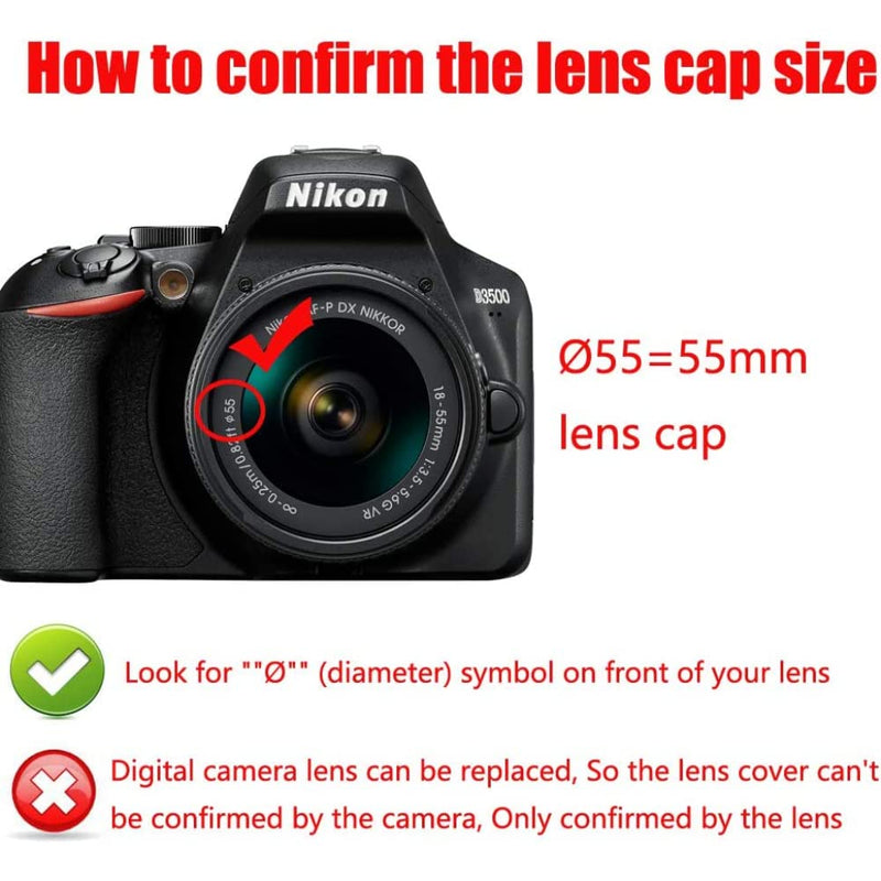 [AUSTRALIA] - MOSTOS ; Brings Superior® - Lens Cap Front Lens Cap (55mm) - AF-P 18-55mm f/ 3.5-5.6g VR Kit Lens - Replacement LC-55A for Nikon AF-P DX 18-55mm f/3.5-5.6G VR Lens Cap (Choose Size Correctly) Ø55 mm Lens Cap 
