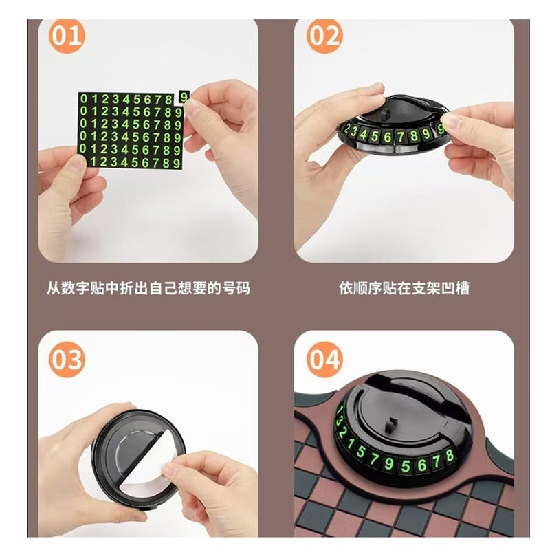 Multifunction Car Anti-Slip Mat Auto Phone Holder Car Dashboard Mat with Phone Holder in Car Auto Non-Slip Car Mats for Phone (Grid Style) Grid style