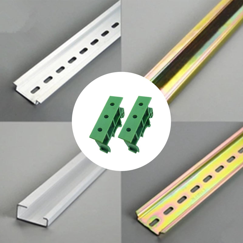 BuxiuGK 20 pieces (10 sets) PCB DIN C45 rail DIN rail adapter plastic with 40 screws for securing and holding circuit boards or electronic switching devices for 35 mm DIN rail