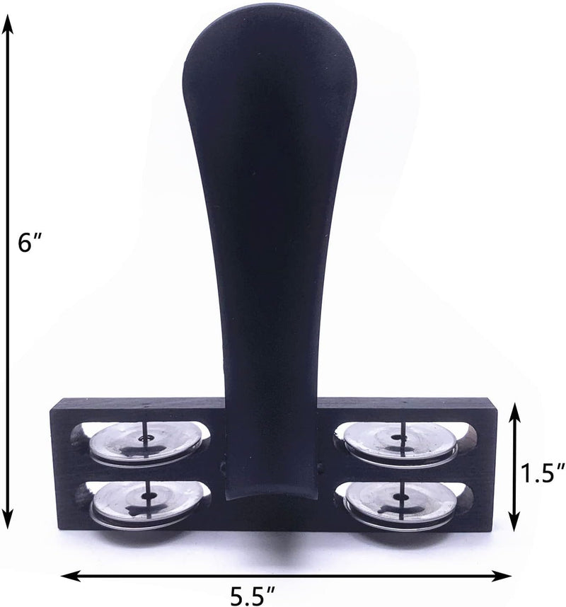 Foot Heel Shaker & Tambourine Percussion Musical Instrument for Cajon Drummers and Band Accompaniment 2pcs