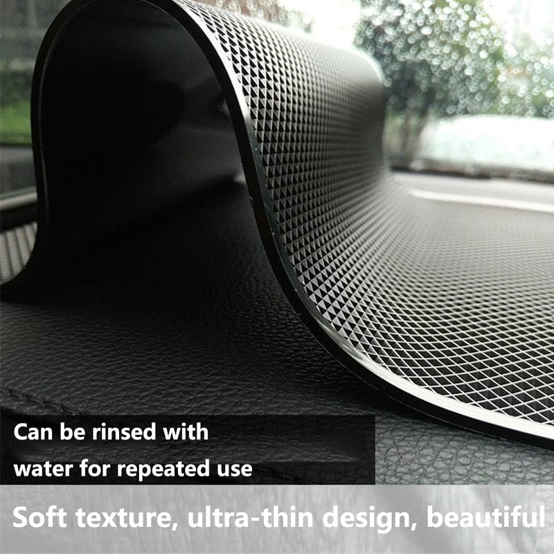 Extra Large & Thick Sticky Anti-Slip Pad for Car Dashboard, Universal Non-Slip Grip Cell Phones, Sunglasses, Keys, Decoration Gadgets Mat for Car/Home/Office (The Grid Model) The grid model