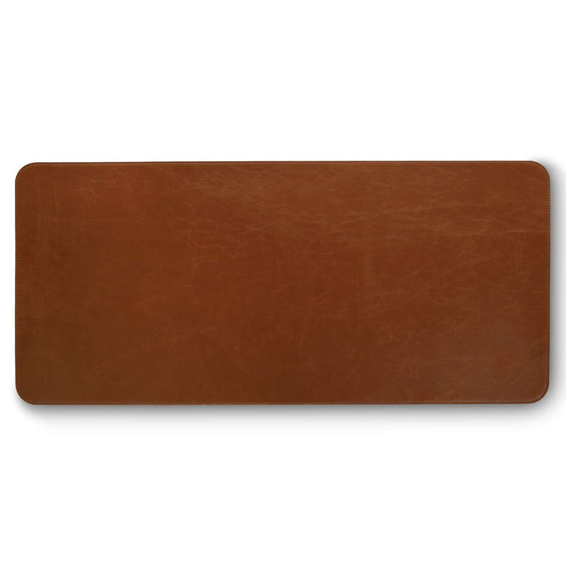 Londo Leather Extended Mouse Pad - Desk Mat Light Brown