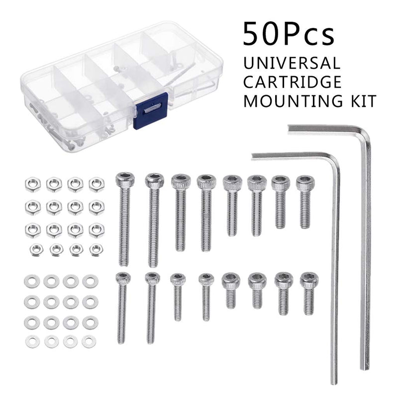 50pcs M2.5 Universal-Turntable Headshell Cartridge Mounting Kit Stainless Steel Bolts Screws Set For Case Tools