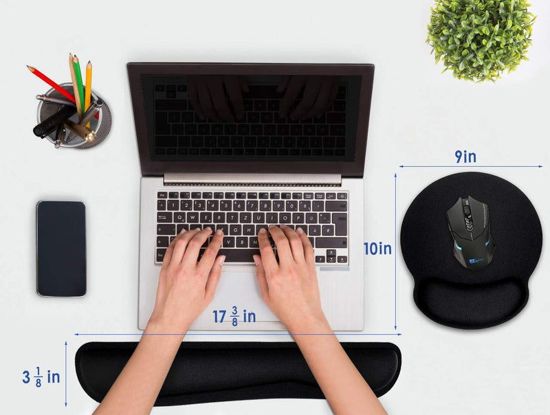 Ergonomic Mouse Pad with Wrist Support, Premium Memory Foam Keyboard Wrist Support Bar and Mouse Wrist Rest Pads Set- for Comfortable Typing &Wrist Pain Relief Mouse Pad with Wrist Support Bar 1