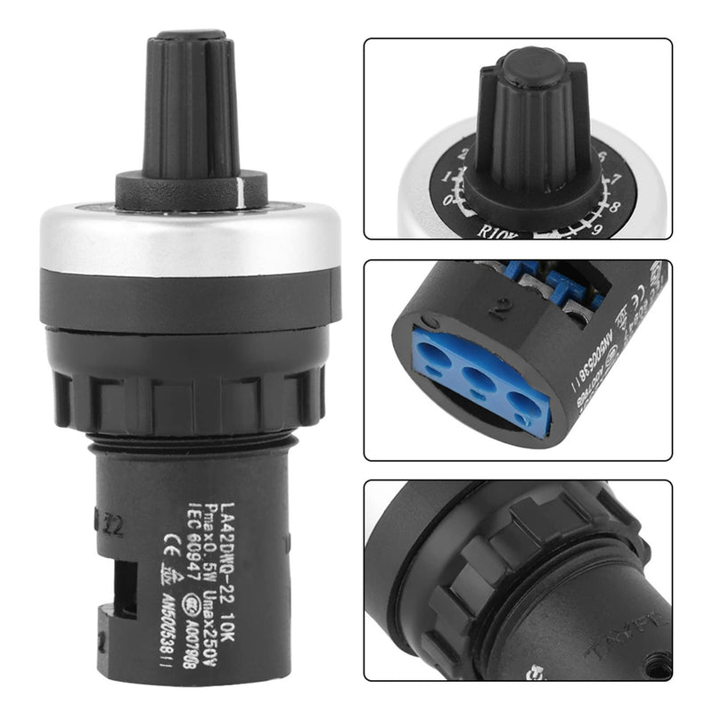 DEWIN Governor Rotary Potentiometer, 10k Potentiometer Panel Mount VSD VFD for Variable Speed Drive Invert