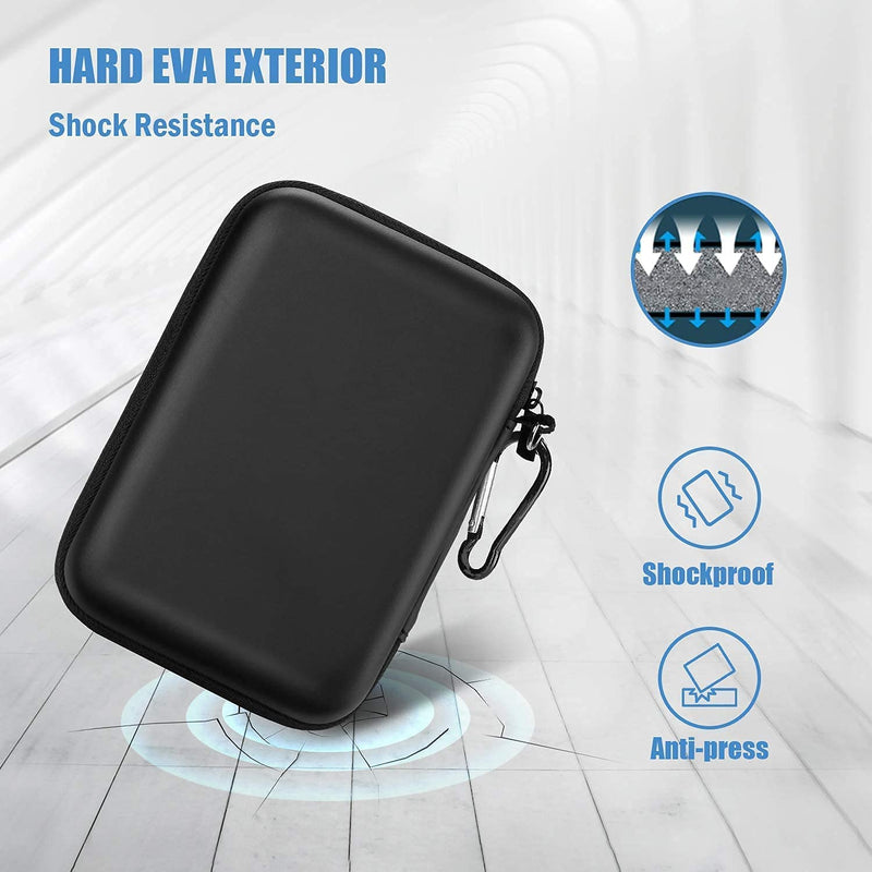 ProCase Hard Drive Case 2.5 Inch Bundle with ProCase Samsung T7 / T7 Touch Portable SSD Carrying Case with Silicone Cover