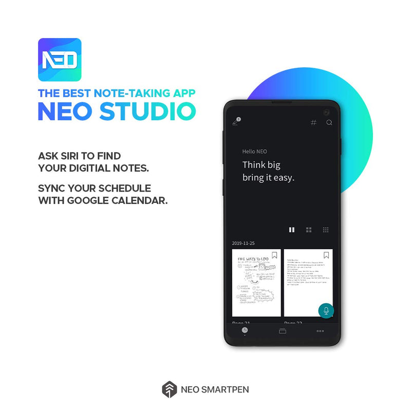 Neo Smartpen dimo Bluetooth Digital Pen with 2 GB Internal Memory Digitize Handwriting for iOS and Android, Compatible with Neo Studio App and Neo Notebooks - Pink