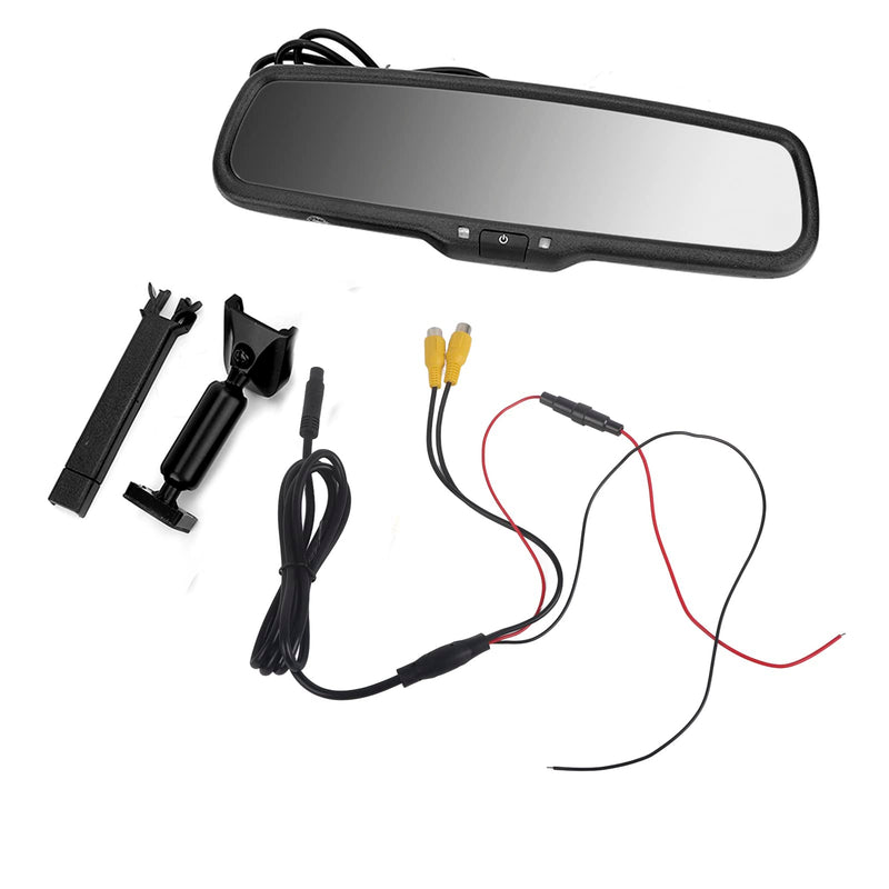 Car Rear View Monitor, 4.3 Inch Auto Dimming Rearview Backup Display with Bracket for Driving Safety Black
