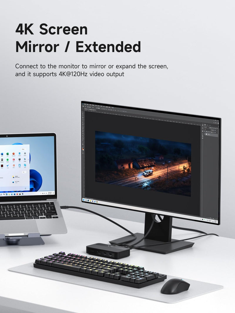 [AUSTRALIA] - Hagibis KVM Switch 1 Monitor 2 Computers with 100W PD, 4K@120Hz HDMI, USB-C KVM Switcher Hub Sharing Monitor Keyboard Mouse Printer Scanner for Switch2 macOS Windows Linux 