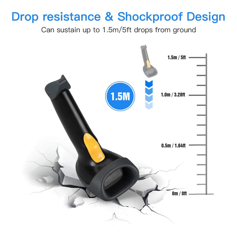 [AUSTRALIA] - Eyoyo EYH2 Handheld USB 2D Barcode Scanner, Wired Automatic QR Code Scanner PDF417 Data Matrix Bar Code Reader with Long USB Cable for POS Mobile Payment, Convenience Store, Supermarket, Warehouse Black 